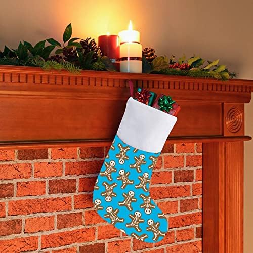 Череп на ѓумбир човек човек Божиќ виси порибување симпатична санта чорап за Божиќни украси украси украси подароци