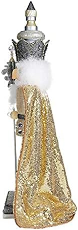 Божиќни и новогодишни украси злато и сива оревокршачка крал, 35,4 v1bn-g-436