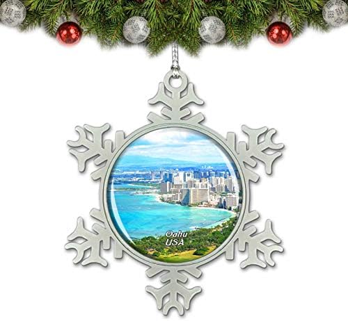 Умсуфа САД Америка Оаху Хаваи Божиќ украс за украсување Дрво за кристал метален сувенир подарок