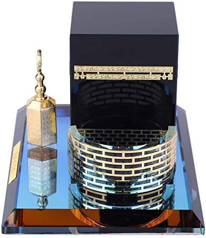 Hztyyier 3D џамиски архитектура модел комплети муслимански кристал позлатен модел Кааба со три парчиња за декорација на десктоп подароци