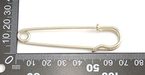 Fenggtonqii Silvery 71mm должина Голем безбедносен игла за безбедносно игла, пакет од 80