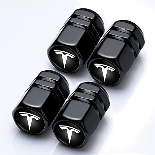 Капчиња за вентили со метални автомобили во гума на матични капаци на логото Компатибилен со Tesla Model Y X S 3 серии додатоци