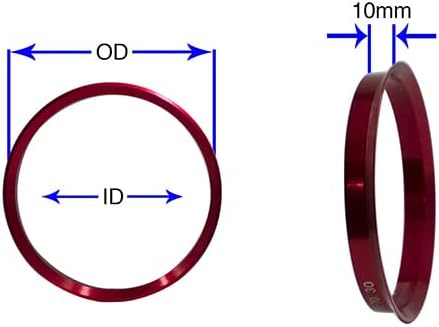 Делови за додатоци на тркала сет од 4 центричен ринг 72,56мм ОД до 60,1мм центар за метал, метал