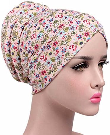 Womenените цветни печатени турбани Хет Исламска муслиманска глава капаче за рак на карцином пациент Бејни капа удобни капи за хауби