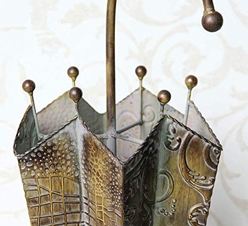 Zazzum чадор стојат антички изглед метал држач за чадор за влез ходник за домашна канцеларија декор за држење чадори од трска
