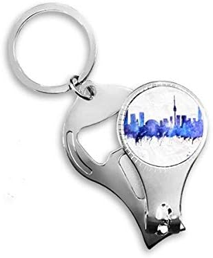 Канада обележје на градската акварела сина нокти прстен прстен клуч за шишиња со шишиња со шише