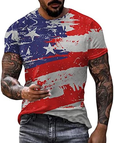 XXBR Машки Ден на независност маици Спортско американско знаме со кратки ракави печати маици starsвезди и ленти врвови кошули тато