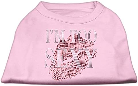 Производи за миленичиња Мираж Јас сум премногу секси ринестон кошула светло розова Xlarge - 16