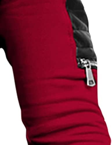 Џебно плишано парче машка кожена кожа цврсти две дуксери обични панталони поставени мажи костуми и облека за пот за мажи црвени