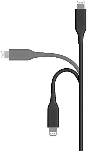 Амазон Основи ABS USB-а До Молња Кабел Кабел, Мфи Сертифициран Полнач За apple iPhone 14 13 12 11 Xs Pro, Pro Max, Плус, iPad, Црна, 6-Ft
