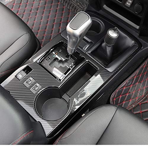 Jecar Gear Shift панел покритие за внатрешни додатоци за украсување на внатрешни работи за Toyota 4Runner 2010-2019, текстура на јаглеродни