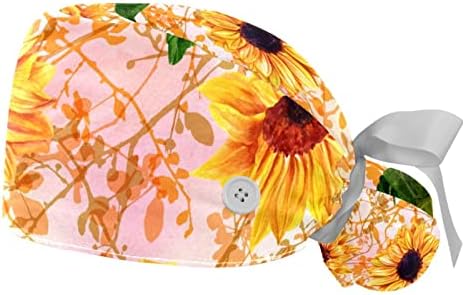 Мерсов летен егзотично работно капаче за цвеќиња со копче и џемпери, 2 пакувања за еднократна употреба на хируршка хирургија Капчиња за конска
