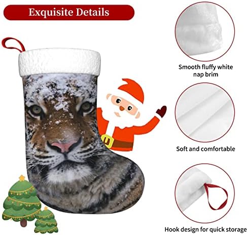 Cutedwarf Cool Tiger Cristma Codrings Божиќни украси на дрво Божиќни чорапи за Божиќни празнични забави подароци 18-инчи