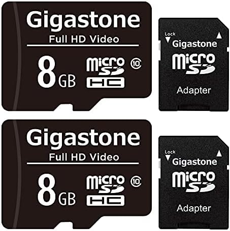 Gigastone 8GB 2-Пакет Микро Sd Картичка, Целосна HD Видео, Надзор Безбедност Камера Камера Акција Беспилотно Летало, 85mb/s Микро
