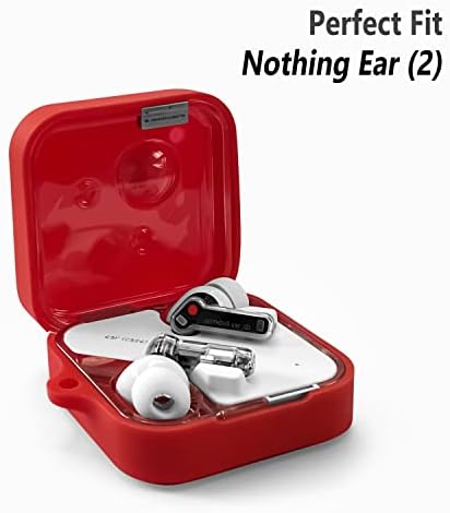 Geiomo Silicone Case за ништо уво 2, заштитна обвивка со карабинер