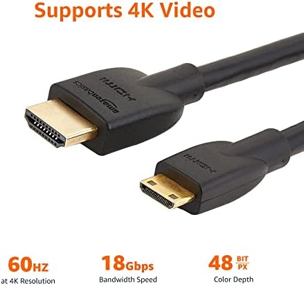 Амазон Основи Голема Брзина Мини-HDMI ДО HDMI Тв Адаптер Кабел-6 Нозе