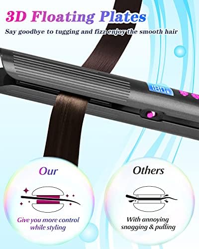 Безжичен зацрвнувач на косата, преносен засилување од 5000mAh за коса и навивам 2 во 1 За сите типови на коса, 8 нивоа прилагодливи