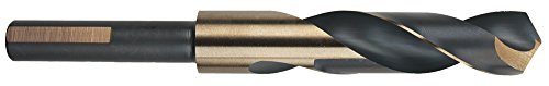 Алатки за сечење на Морс 19035 парчиња за вежбање на сребро и Деминг, челик со голема брзина, црна и златна завршница, 1/2 3-рамна намалена