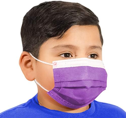 50 пакувања од 4 парчиња ASTM Ниво 3 Детска маска за еднократна употреба на лице со материјал за дишење и флексибилен мост на носот направен