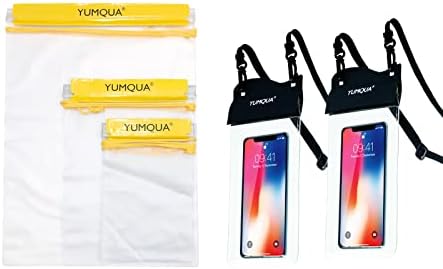 YUMQUA 3 Парче Сет Водоотпорни Кеси Пакет со 2 Пакет Голем Водоотпорен Телефон Торбичка