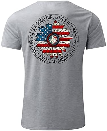 XXBR Stars and Stripes Печати маичка за маички за мажи класичен фит екипа на екипажот Патриотски САД знаме Топ војник со кратки ракави