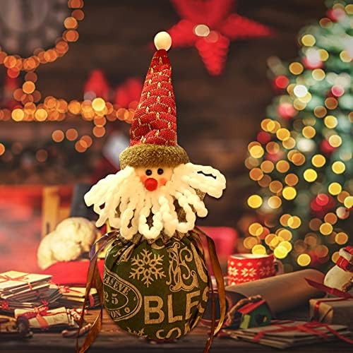 BLMIEDE Божиќ Врвка Торба 3d Дизајн Ткаенина Подарок Кеси За Услуги и Украси Супер Симпатична Снешко Леб Силиконски Мат