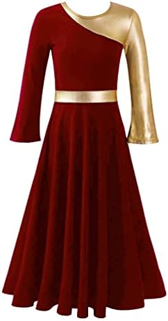 победнички деца литургиски пофалби танцувачки фустан за девојки лабава вклопена во целосна должина туника танцувачка облека за богослужба