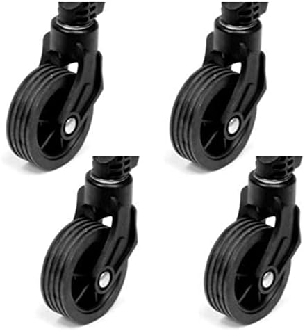 Supenice 1PCS црна количка за предни тркала за замена лесна за расклопување на гума на тркала, дијаметар од 3 ''