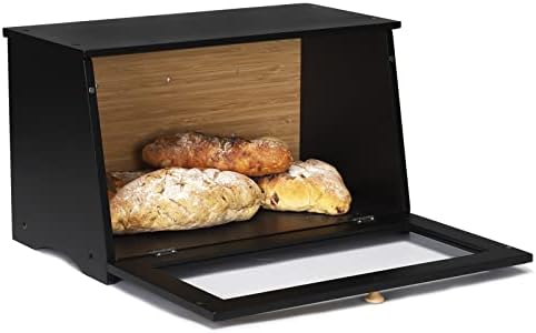 Кутија За Леб Од Дрво Хомекоко За Кујнски Шалтер, Еднослоен Бамбус Корпа За Складирање Храна Со Голем Капацитет