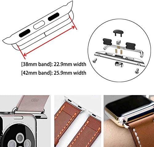 Клипс/лагли за метални легури на Линвуд Метал за Apple Watch, адаптер за не'рѓосувачки челик iwatch Band Adapter Connector Connector