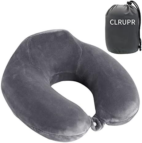 Перница за патувања во Clrupr, најдобра перница за вратот од пена со меморија со лесна перница за патувања за авион, автомобил,