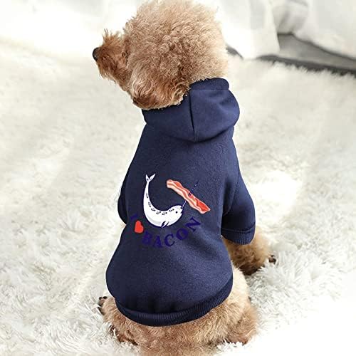 Narwhale сакам сланина модни миленичиња дуксери мека топла кучиња облека издржлива џемпер за миленичиња со капа