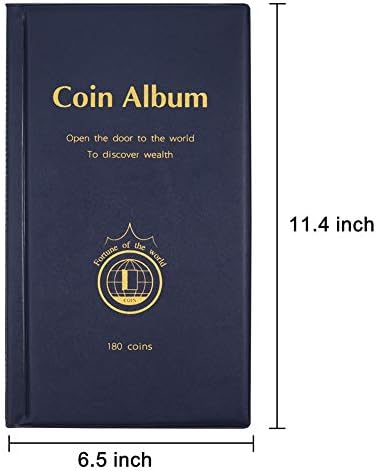 AITIME 180 Џебови Монета Собирање Материјали-Монета Собирање На Носителите Книга Албум За Колектори, Колектор Албум За Складирање Погоден