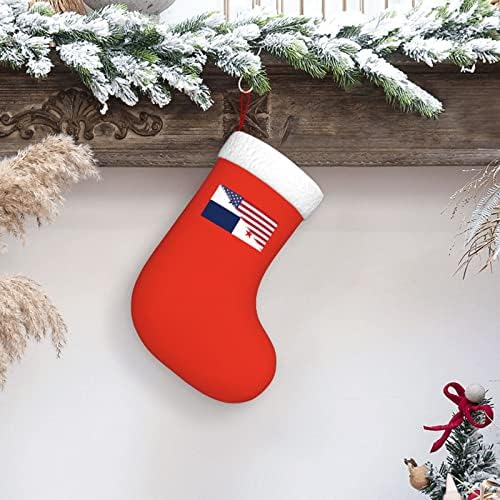 TZT Американско знаме и знаме на Божиќните чорапи на Панама, подароци за одмор на Божиќни празници за украси за семејни празници 18-инчни