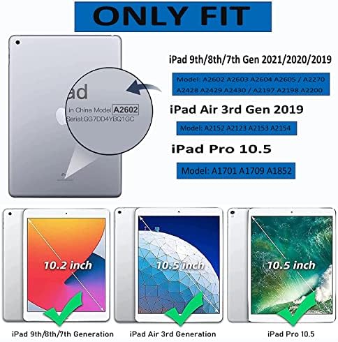 Случај за iPad 9 -та генерација iPad Cover 8th 7th Gen Case 10.2 инчи iPad 10.5 PRO случаи iPad Air 3rd Generation Clote со држач
