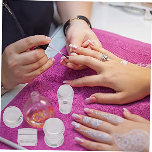 Fomiyes 4 комплети за печатот на ноктите нокти Stamper Nail Art Stamper Beauty Beauty Spatula Nail Partsing Plates Manicures Patcers