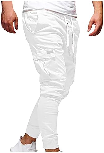 Венкомг1 Менс лесни обични панталони за дишење на карго Пант, баги, работа со спортски патеки за џемпери, деловни панталони