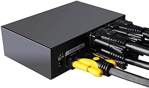 Конектори VGA Splitter 1 во 4 Out Switch 4 Adapter VGA Box Adapter SVGA HD Видео сигнал засилувач засилувач засилувач за монитори на проектори