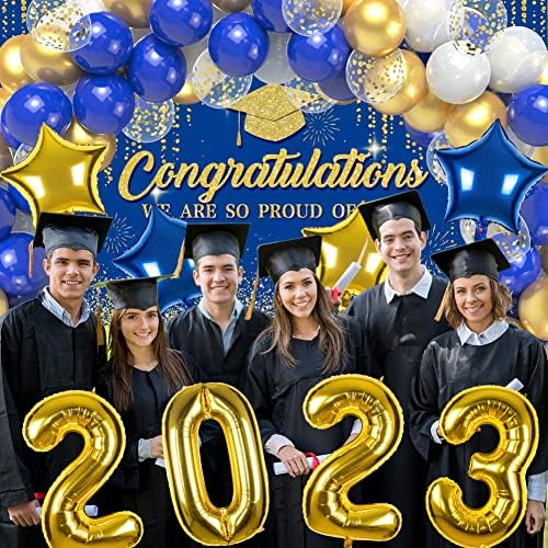 Дипломирање Партиски Украси 2023 Дипломирање Украси Класа на 2023 Честитки Дипломирање Партиски Материјали Балони Позадина Чаршав
