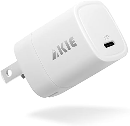 Akie USB C полнач за полнач, брз полнач за iPhone со приклучок за преклопување, полнач за wallидови од 20W за iPhone 14/14 Plus/14 Pro/14