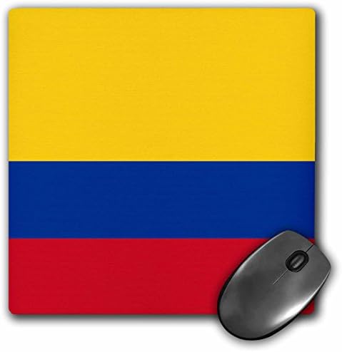 3дроуз доо 8 х 8 х 0,25 Инчи Подлога За Глувче, Знаме На Колумбија, Златни/Жолти/Сини/Црвени Хоризонтални Ленти, Патриотски Јужноамерикански