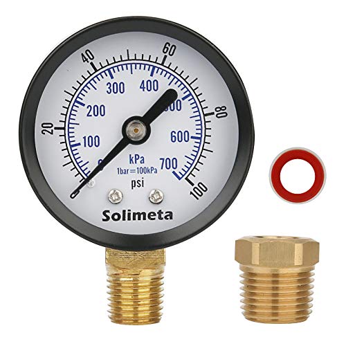Солимета 2 добро мерач на притисок на пумпата, 0-100 psi