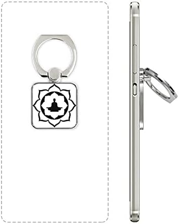 Лотос фигура Едноставна илустрација шема на квадратни мобилни телефони прстен држач за држач за заграда Универзален подарок за поддршка