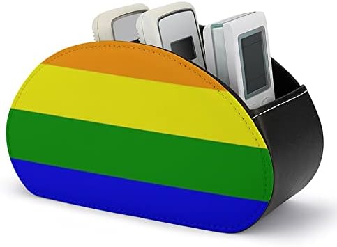 ЛГБТ гордост знаме за печатење ТВ далечински управувач за складирање на кутии PU кожа 5 оддели за прегради за организатор на десктоп