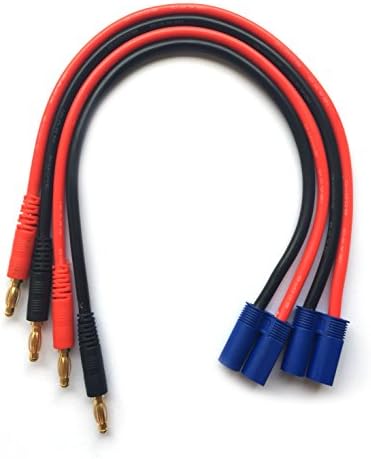 2 парчиња EC5 конектор машки до 4мм куршум банани приклучоци 12awg Оловен адаптер кабел за полнач за батерии RC