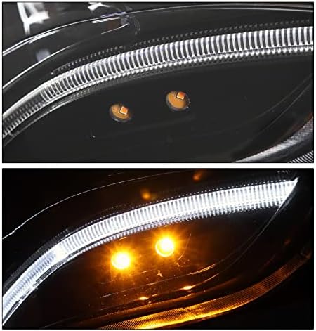 ZMAUTOPARTS LED Прекинувач Проектор Фарови Фарови Црна w/6.25 Сина DRL Компатибилен со 2010- КАДИЛАК СРХ