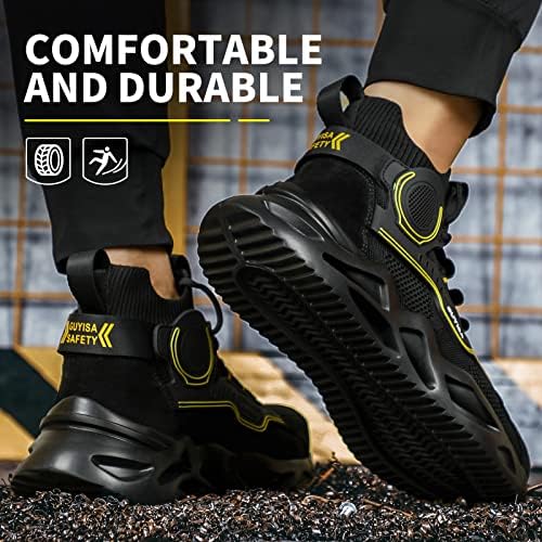 Чевли со челични пети лаутун за мажи Индустриски градежни чевли со средно исечено индустриско подигање патики патики удобни лесни безбедносни чевли