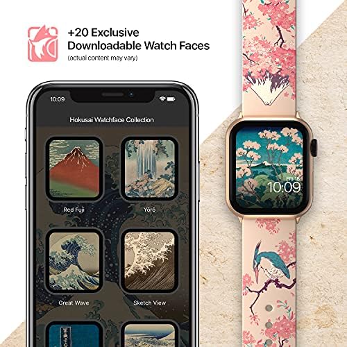 Band Hokusai SmartWatch Band - Инспириран од уметникот, компатибилен со секоја големина и серија на Apple Watch