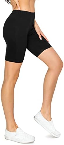 Curvyfriendsенски обични велосипедисти шорцеви - високи половини од 7 инчи јога атлетска активна јога тренингот за трчање велосипед панталони