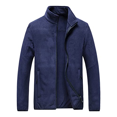 МАЈИИФУ-ГЈ Машка лесна руно јакна со меки целосни зимски јакни стојат јака со меки палто со патенти џебови